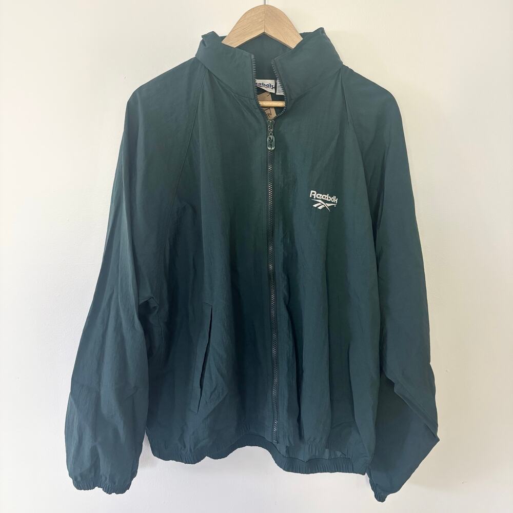 Vintage 90's Reebok Forest Green Windbreaker Mens' Medium